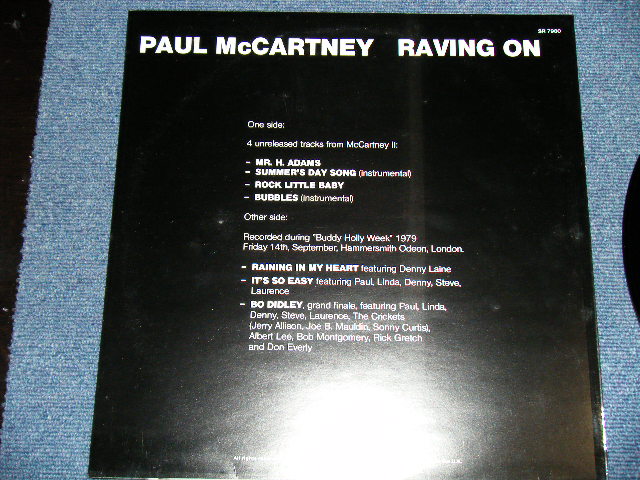 Photo: PAUL McCARTNEY  of THE BEATLES - RAVING ON ( MINT-/MINT-) /  1985 UK ENGLAND COLLECTORS ( BOOT ) LP 