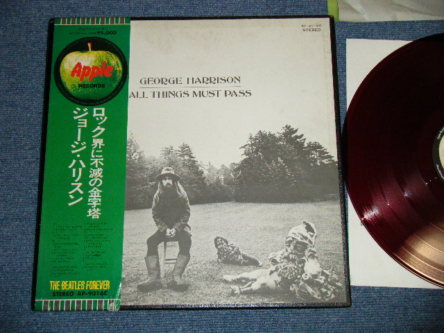 Photo1: GEORGE HARRISON of The BEATLES  - ALL THINGS MUST PASS ( RED WAX / VINYL Ex++/MINT- Side-3&4 :Ex+ ) / JAPAN 3-LP +FOREVER OBI +POSTER