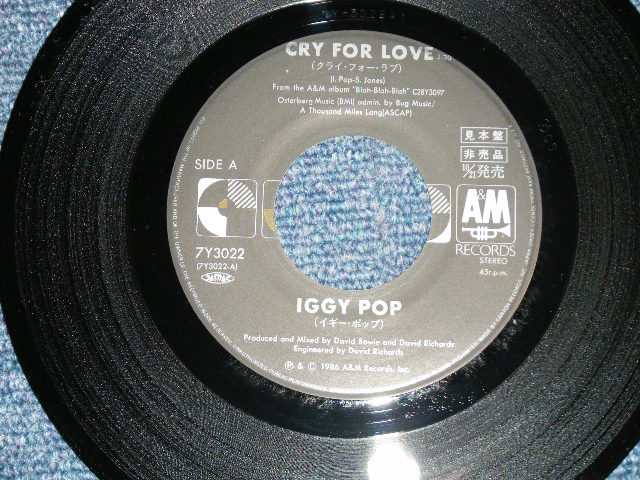 Photo: IGGY POP イギー・ポップ - CRY FOR LOVE (MINT-/MINT )  /  1986 JAPAN ORIGINAL "PROMO" Used  7"Single 