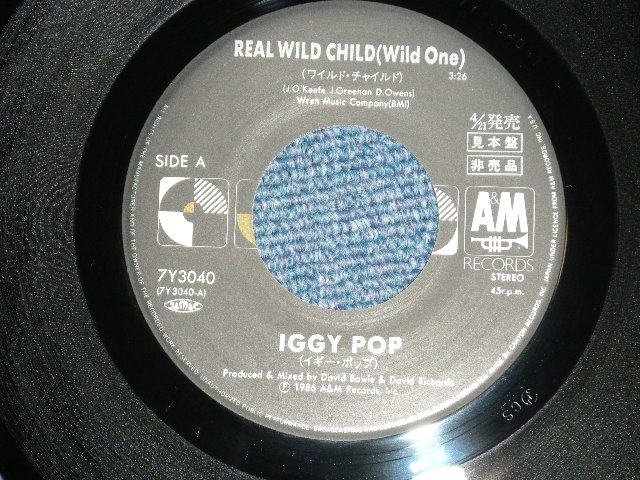 Photo: IGGY POP イギー・ポップ -  REAL WILD CHILD  (MINT-/MINT )  /  1986 JAPAN ORIGINAL "PROMO" Used  7"Single 