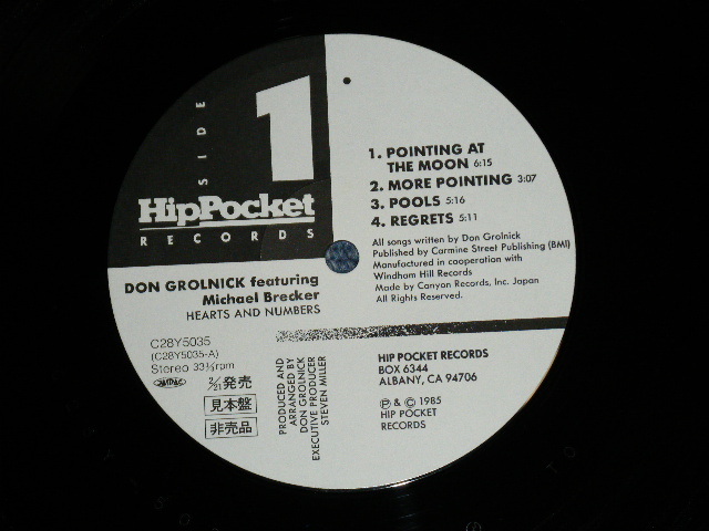 Photo: DON GROLNICK  ドン・グロルニック - HEARTS AND NUMBERS   (MINT/MINT)/ 1985 JAPAN ORIGINAL "WHITE LABEL PROMO" Used LP With OBI