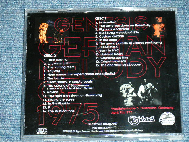 Photo: GENESIS -   GERMAN MEMLODY OF 1975   (MINT-/ MINT)  /  　 ORIGINAL? COLLECTOR'S (BOOT)  Used 2-CD's 