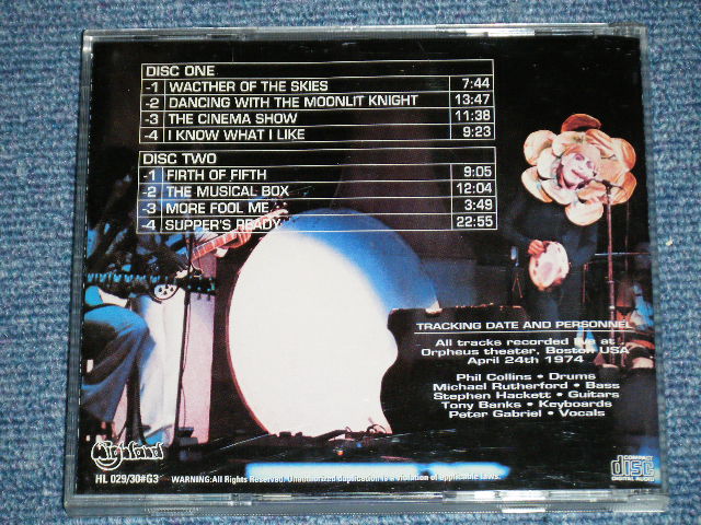 Photo: GENESIS - MORE FOOL ME : LIVE AT ORPHEUS THEATER, BOSTON USA APRIL 24TH 1974  (Poor / MINT)  /  　 ORIGINAL? COLLECTOR'S (BOOT)  Used 2-CD's 