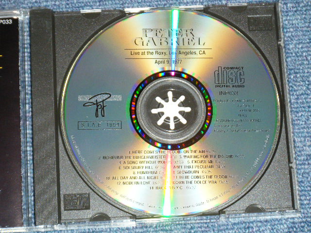 Photo: PETER GABRIEL of GENESIS - LIVE AT THE ROXY, LOS ANGELES.CA. APRIL 9,1977 ( Ex+++/MINT)  /  ITALY ITALIA ORIGINAL COLLECTOR'S (BOOT)  Used CD 