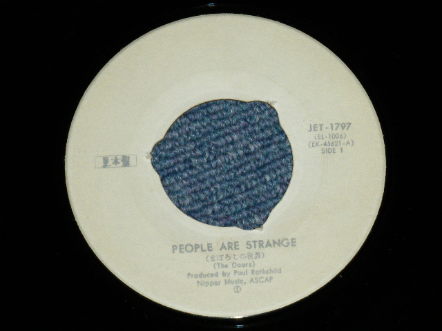 Photo: The DOORS - PEOPLE ARE STRANGE (VG-/Ex)  / 1967 JAPAN ORIGINAL "WHITE LABEL PROMO" Used 7"45 rpm Single With PICTURE COVER