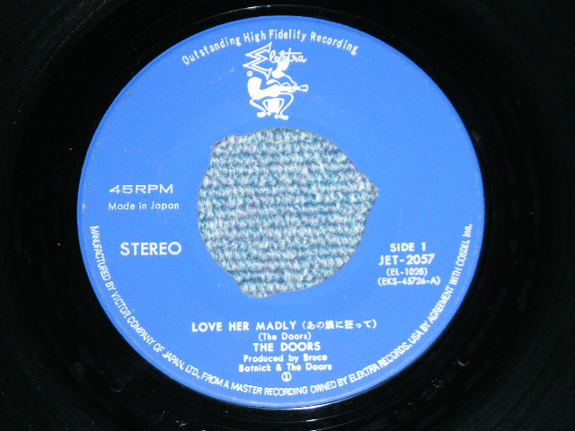 Photo: The DOORS - LOVE HER MADLY (VG+++/Ex+)  / 1971 JAPAN ORIGINAL Used 7"45 rpm Single With PICTURE COVER