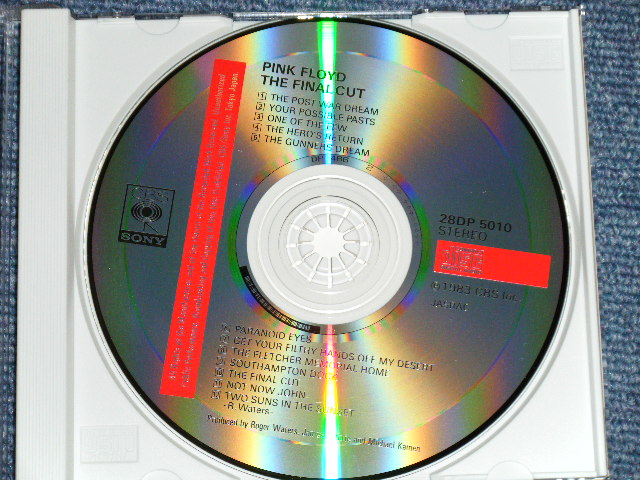 Photo: PINK FLOYD -  THE FINAL CUT   ( 2627 YEN VERSION ) (MINT-/MINT)  /  1989 JAPAN ORIGINAL "2nd Press & 2nd Price Mark Version"　Used   CD  With OBI 