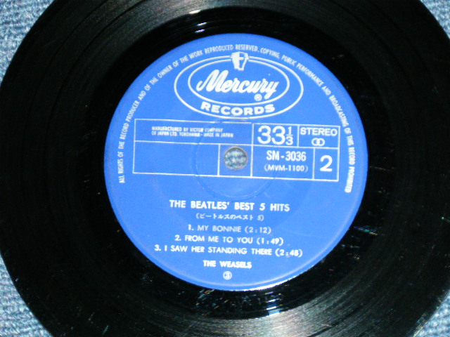 Photo: The WEASELS　ウィーセルズ - THE BEATLES' BEST 5 HITS ビートルズのベＳト５ ( Ex/Ex++ )  /  1960's JAPAN ORIGINAL Used 7" 33 rpm EP 