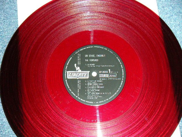 Photo: THE VENTURES - ON STAGE ENCORE! ( Ex++/Ex+++)  / 1966 JAPAN ORIGINAL "RED WAX Vinyl" used  LP 