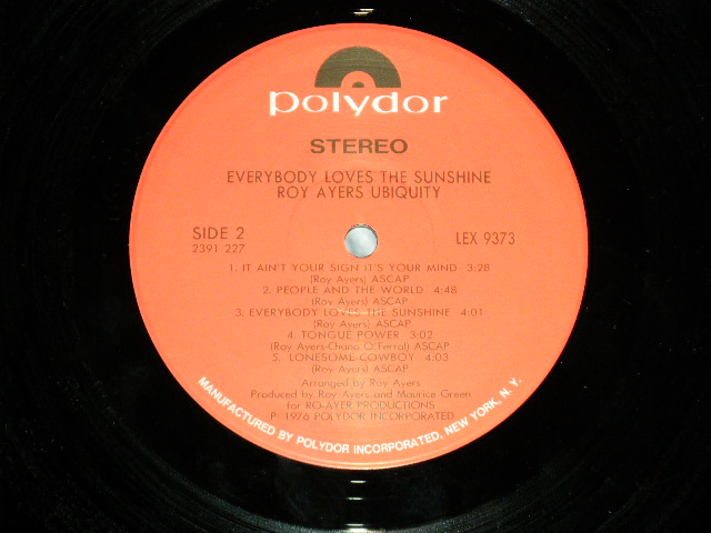 Photo: ROY AYERS ロイ・エアーズ  - EVERYBODY LOVES THE SUNSHINE  / 1996 JAPAN Limited REISSUE Used   LP 