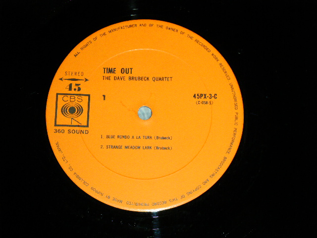 Photo: DAVE BRUBECK QUARTET デイヴ・ブルーベック・カルテット - TIME OUT テイク・ファイヴ  ( MINT-/MINT ) / 1967 JAPAN ORIGINAL  Used 45 rpm 12" LP  with OBI  