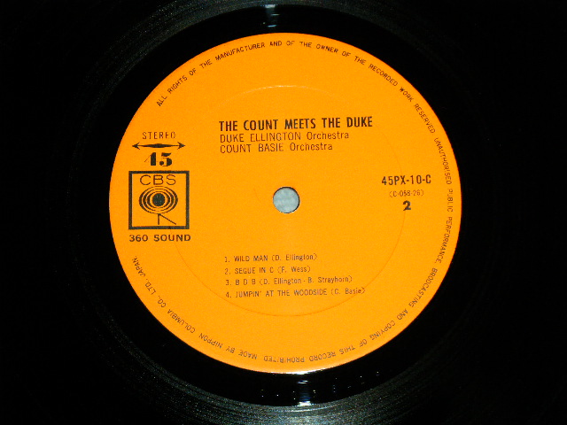 Photo: COUNT BASIE + DUKE ELLINGTON　カウント・ベイシー +デューク・エリントン - COUNT MEETS THE DUKE   ( MINT-/MINT ) / 1967 JAPAN ORIGINAL  Used 45 rpm 12" LP  with OBI  