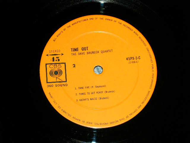 Photo: DAVE BRUBECK QUARTET デイヴ・ブルーベック・カルテット - TIME OUT テイク・ファイヴ  ( MINT-/MINT ) / 1967 JAPAN ORIGINAL  Used 45 rpm 12" LP  with OBI  