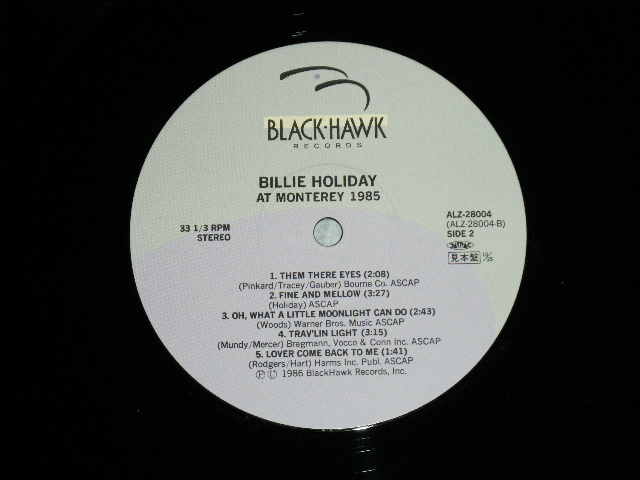 Photo: BILLIE HOLIDAY ビリー・ホリディ  -  LAT MONTEREY 1958 ( MINT-/MINT)  / 1986  JAPAN ORIGINAL Used LP with Obi 