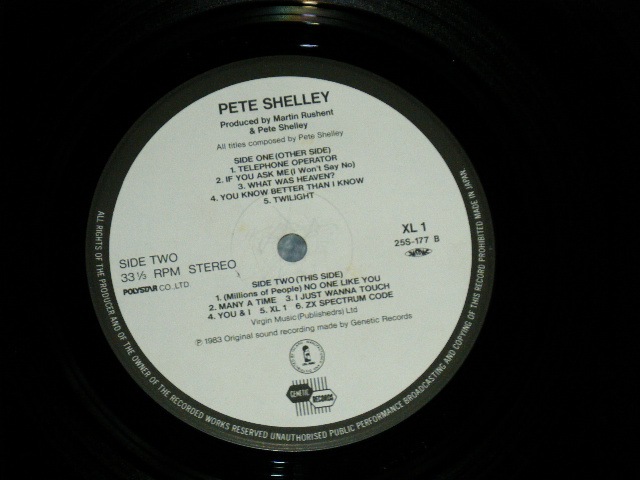 Photo: PETE SHELLEY ピート・シェリー - XL 1 コンピューター・ワールド ( Ex++/MINT-)   / 1983 JAPAN   ORIGINAL Used LP With OBI  LINER 