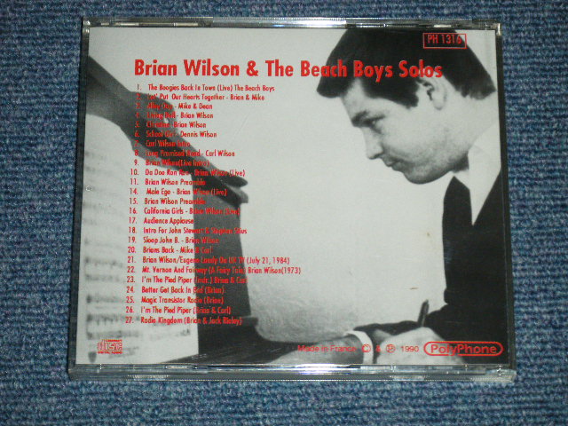 Photo: BRIAN WILSON & THE BEACH BOYS - SOLOS  ( MINT-/MINT )    /  1990 Release Release COLLECTOR'S BOOT Used  CD
