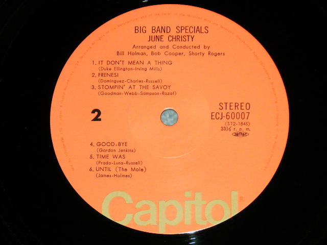 Photo: JUNE CRISTY ジューン・クリスティ - BIG BAND SPECIAL   ( Ex+/MINT ) /  Mid 1970's "ORANGE Label"  JAPAN  Used  LP  with OBI  