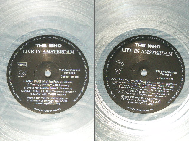 Photo: THE WHO ザ・フー -  LIVE IN AMSTERDAM ( MINT-/MINT) / 1989 BOOT COLLECTOR'S "CLEAR & GREEN Wax Vinyl" Used 2LP 