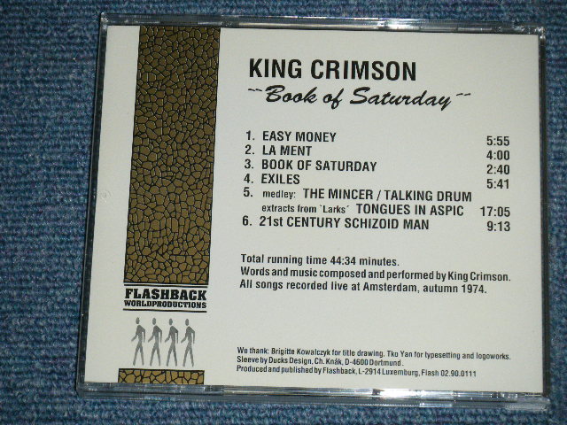 Photo: KING CRIMSON -  BOOK OF SATURDAY (MINT/MINT) / LUXEMBURG  ORIGINAL?  COLLECTOR'S (BOOT)  CD 