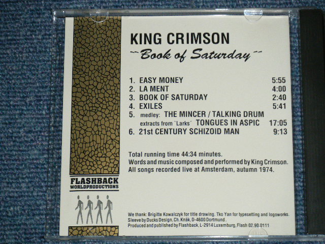 Photo: KING CRIMSON -  BOOK OF SATURDAY (MINT/MINT) / LUXEMBURG  ORIGINAL?  COLLECTOR'S (BOOT)  CD 