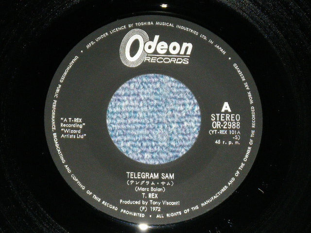 Photo: MARC BOLAN and T-REX T.レックス - TELEGRAM SAM : CADILAC ( Ex++/MINT-)  / 1972  JAPAN ORIGINAL 7"45 With PICTURE COVER 