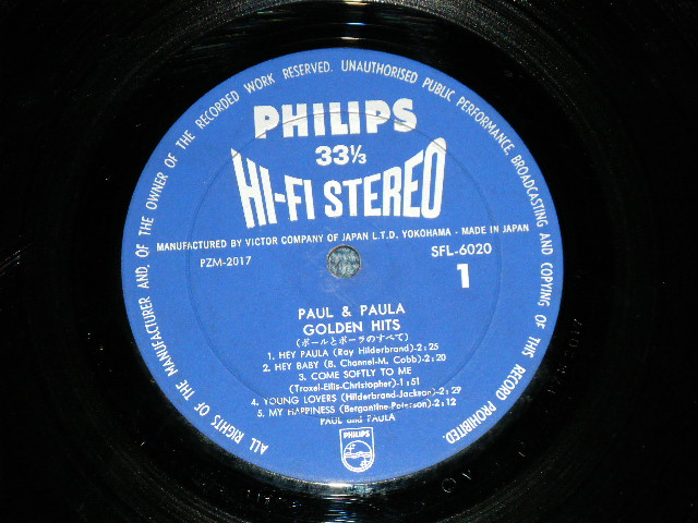 Photo: PAUL &PAULA - GOLDEN HITS 　ポール＆ポーラ - ポール＆ポーラのすべて ( Ex++/Ex+++ )  /  1963   JAPAN ORIGINAL  Used 10" LP 