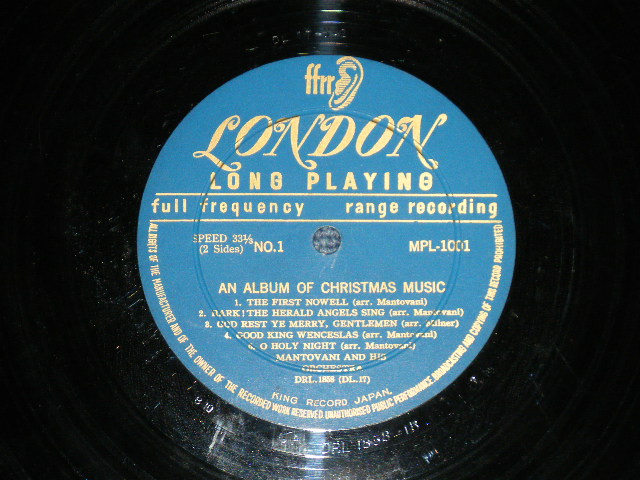 Photo: MANTOVANI -マントヴァーニ -  AN ALBUM OF CHRISTMAS MUSIC クリスマス・アルバム( 10" LP )  ( Ex++/E++) / 1962? JAPAN ORIGINAL used  10"LP 