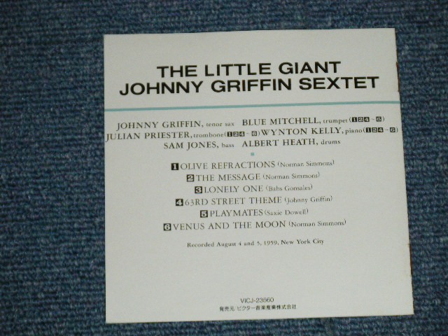 Photo: ジョニー・グリフィン・セクステット JOHNNY GRIFFIN SEXTET - ザ・リトル・ジャイアント THE LITTLE GIANT ( MINT-/MINT )  /  1991 JAPAN ORIGINAL Used CD  