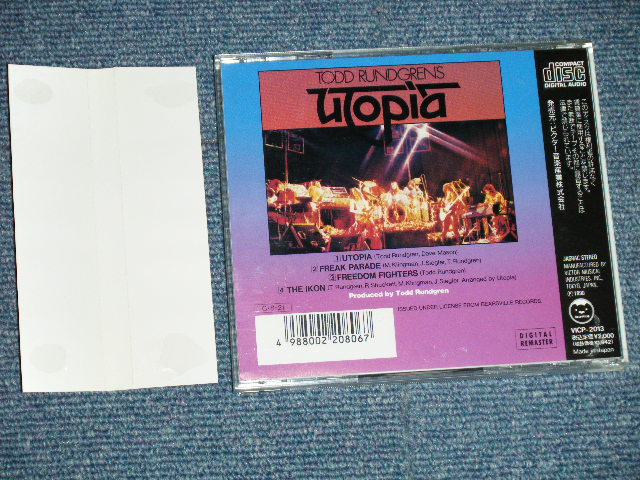 Photo: TODD RUNDGREN'S UTOPIA トッド・ラングレンズ・ユートピア - TODD RUNDGREN'S UTOPIA トッド・ラングレンズ・ユートピア( MINTー/MINT)  /  1990 JAPAN  Used CD  With OBI 