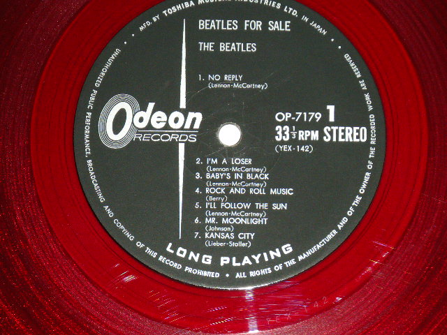 Photo:  THE BEATLES  - THE BEATLES FOR SALE  ( ¥1800  Price Mark PRINTED ) (Ex+/Ex+++ )   / JAPAN ORIGINAL "RED WAX Vinyl" Used LP 