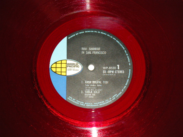 Photo: RAVI SHANKAR - IN SAN FRANCISCO (Ex/MINT-)  / 1960s JAPAN "RED WAX VINYL" Used  LP 