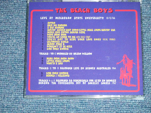 Photo: THE BEACH BOYS - LIVE FROM MICHIGAN STATE UNIVERSITY  10.12.66 ( BRAND NEW )    /  COLLECTOR'S BOOT "BRAND NEW" CD 