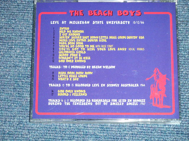 Photo: THE BEACH BOYS - LIVE FROM MICHIGAN STATE UNIVERSITY  10.12.66 ( BRAND NEW )    /  COLLECTOR'S BOOT "BRAND NEW" CD 