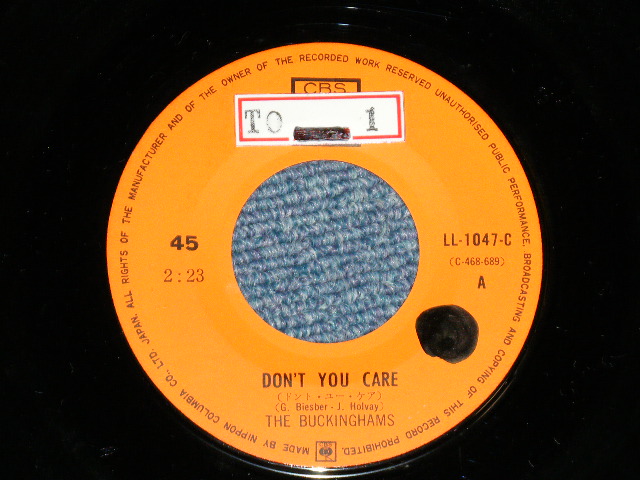 Photo: バッキンガムズ The BUCKINGHAMS - ドント・ユー・ケア DON'T YOU CARE (Ex++/Ex+++ WOL,STOL)  / 1967  JAPAN ORIGINAL  Used 7"45 Single 