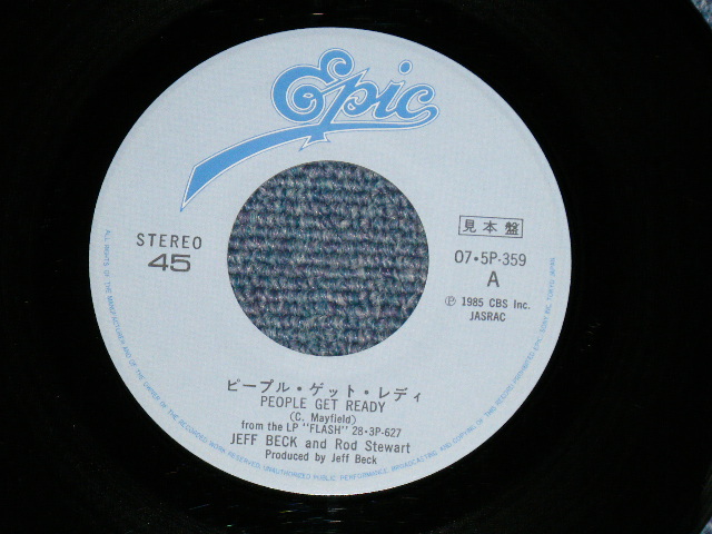 Photo: JEFF BECK & ROD STEWART ジェフ・ベック & ロッド・スチュワート - PEOPLE GET READY  (Ex++/Ex++)   / 1985 JAPAN ORIGINAL  "PROMO" Used 7"45 Single 