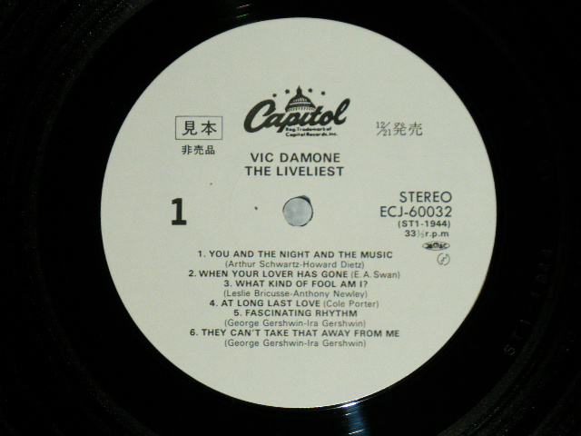 Photo: VIC DAMONE ヴィック・ダモン - THE LIVELIEST  ( Ex+++/MINT)  / 1984 JAPAN REISSUE "WHITEL LABEL PROMO" Used LP with OBI 