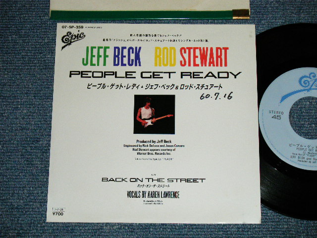 Photo1: JEFF BECK & ROD STEWART ジェフ・ベック & ロッド・スチュワート - PEOPLE GET READY  (Ex++/Ex++)   / 1985 JAPAN ORIGINAL  "PROMO" Used 7"45 Single 