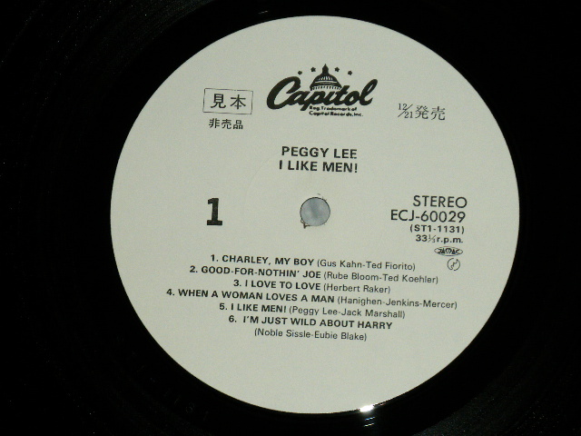 Photo: PEGGY LEE ペギー・リー - I LIKE MEN!  ( Ex+++/MINT)  / 1984 JAPAN REISSUE "WHITEL LABEL PROMO" Used LP with OBI 