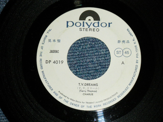 Photo: CHARLIE チャーリー - T.V. DREAMS  ( Ex++/MINT- )   / 1976 JAPAN ORIGINAL "WHITE LABEL PROMO" Used 7" Single 