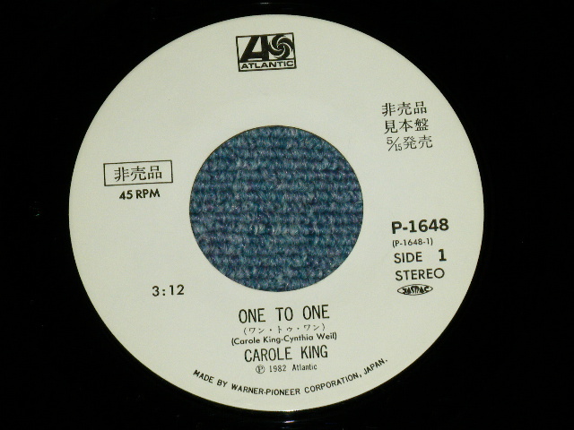 Photo: CAROLE KING キャロル・キング- ONE TO ONE ( Ex+/MINT-) / 1982 JAPAN ORIGINAL "WHITE LABEL PROMO" Used 7" Single 
