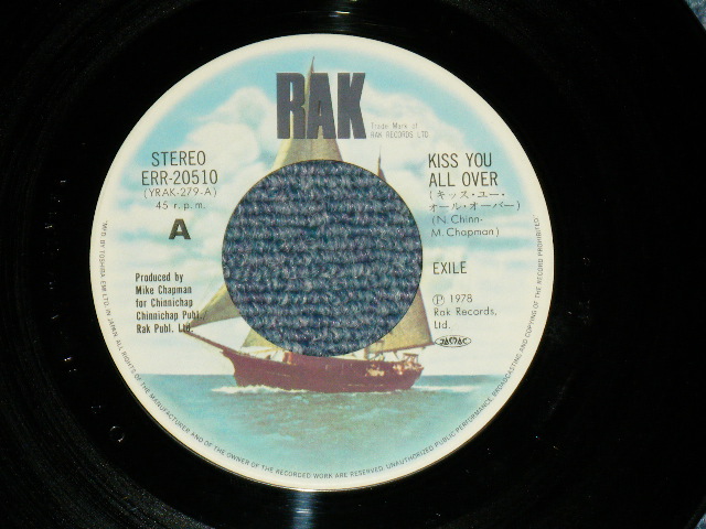 Photo: EXILE エグザイル- KISS YOU ALL OVER  ( Ex++/MINT-)  / 1978 JAPAN ORIGINAL  Used  7"45 With PICTURE COVER 