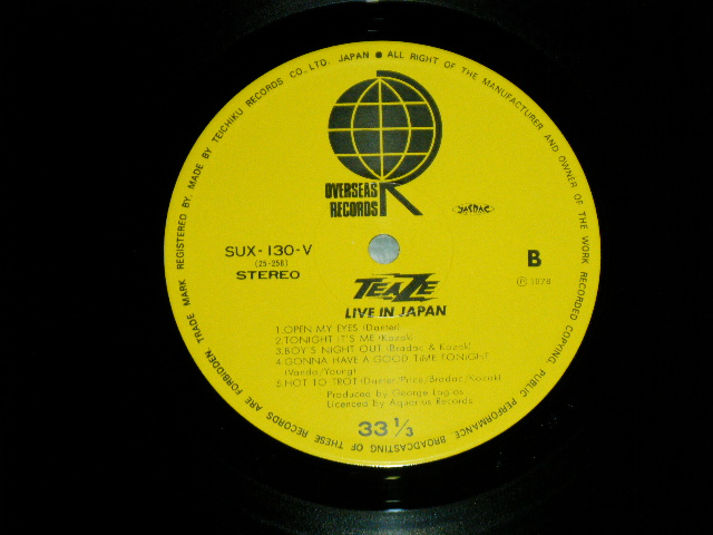Photo: TEAZE  ティーズ - LIVE IN JAPAN  ( MINT-, Ex++/MINT )  / 1978 JAPAN ORIGINAL Used  LP With OBI 
