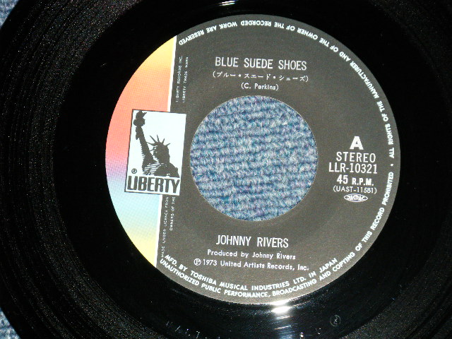 Photo: ジョニー・リバース JOHNNY RIVERS - BLUE SUEDE SHOES ブルー・スエード・シューズ （MINT-/MINT-)   / 1972 JAPAN ORIGINAL  Used 7" Single 