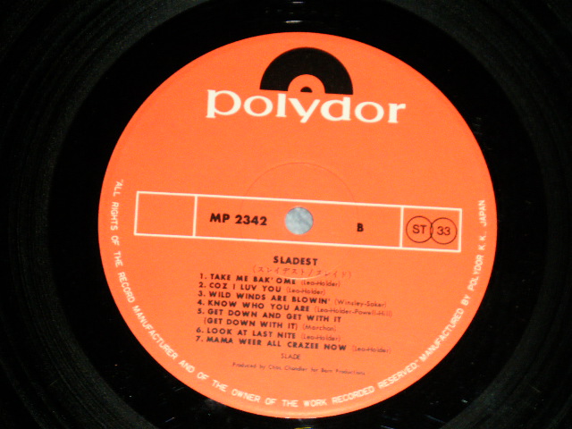 Photo: SLADE  スレイド - SLADEST  (Ex++/Ex++ ) / 1974 Japan Original Used LP 