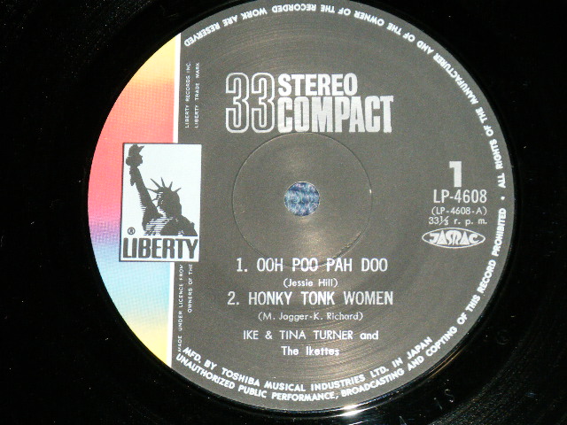 Photo:  IKE & TINA TURNER アイク　＆　ティナ・ターナー - OOH POO PAH DOO ウー・プー・パー・ドゥー (Ex++/MINT-) / 1969  JAPAN ORIGINAL Used 7" 33 rpm EP