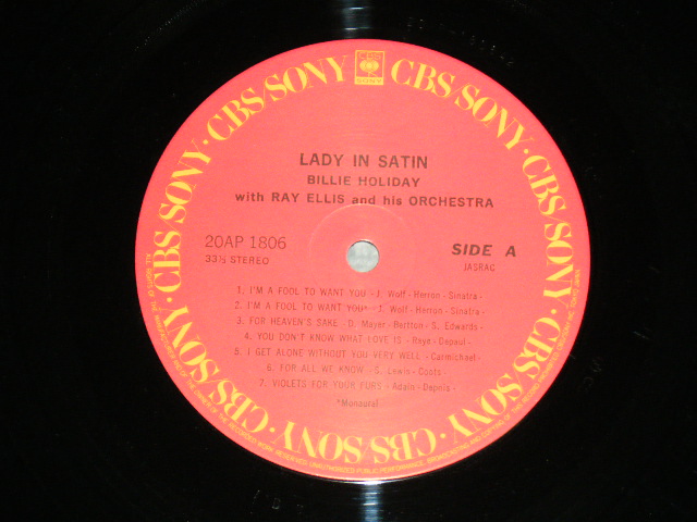 Photo: BILLIE HOLIDAY ビリー・ホリディ - LADY IN SATIN ( Ex+++/MINT- )  /  JAPAN  Used LP with OBI オビ付