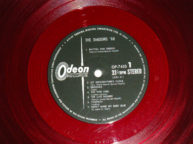Photo: THE SHADOWS シャドウズ - SHADOWS '66 シャドウズ ’６６( Ex++/Ex++,B-1:Ex  )  / 1966 JAPAN ORIGINAL "RED WAX Vinyl  赤盤" used LP