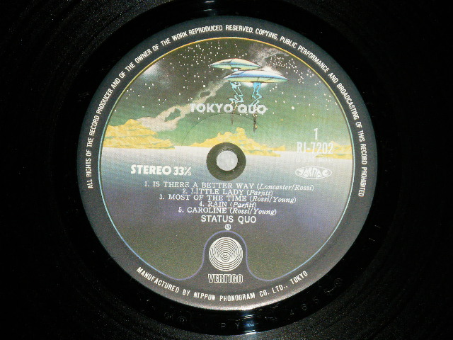 Photo: STATUS QUO ステイタス・クオー - TOKYO QUO /STATUS QUO LIVE IN JAPAN  烈火のハード・ブギー/ライブ・イン・ジャパン ( MINT-/,MINT)  / 1977 JAPAN  ORIGINAL Used LP