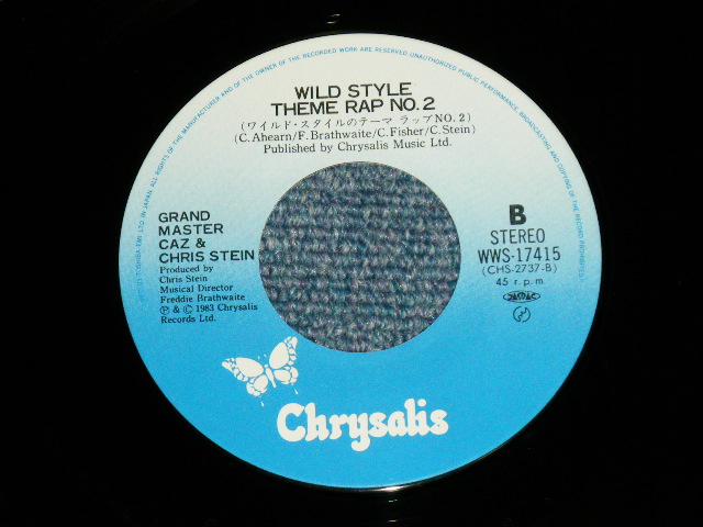 GRAND MASTER CAZ  CHRIS STEIN グランド・マスター・カッツ＆クリス・ステイン - WILD STYLE THEME  RAP NO.1 ワイルド・スタイルのテーマ ラップNo.1 ( MINT-/MINT- ) / 1983 JAPAN ORIGINAL Used  7