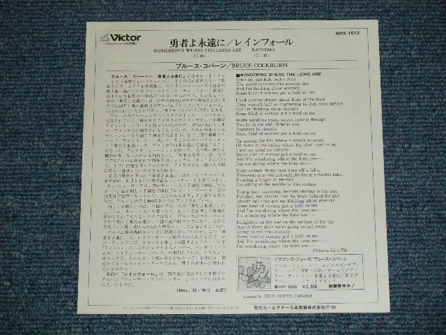 Photo: BRUCE COCKBURN ブルース・コバーン - WONDERING WHERE THE LIONS ARE 勇者よ永遠に (MINT-/MINT-)  / 1980 JAPAN ORIGINAL "WHITE LABEL PROMO" Used 7" Single  